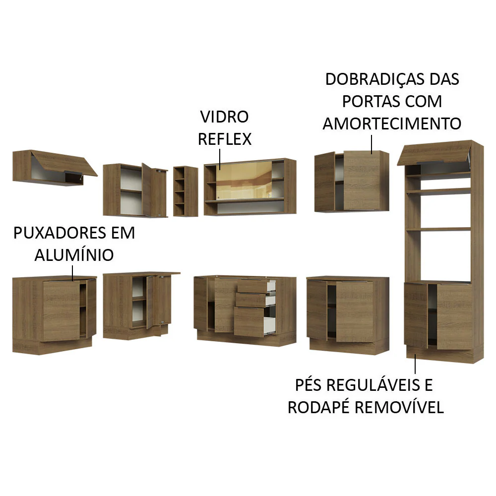 Armário de Cozinha Completa de Canto 499cm Rustic Stella Madesa 02 - Image 4