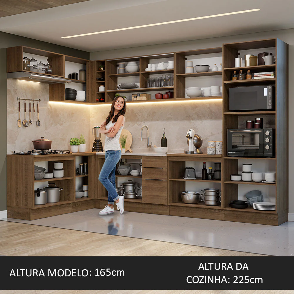 Armário de Cozinha Completa de Canto 499cm Rustic Stella Madesa 02 - Image 5