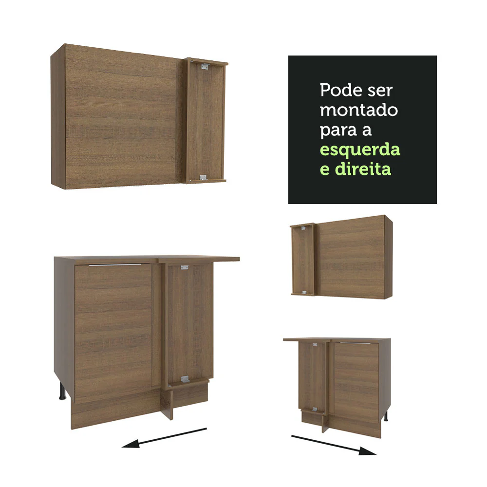 Armário de Cozinha Completa de Canto 499cm Rustic Stella Madesa 02 - Image 8
