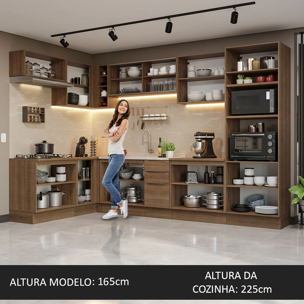 Armário de Cozinha Completa de Canto 499cm Rustic Stella Madesa 03 - Image 5