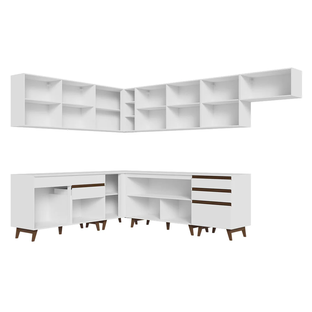 Armário de Cozinha Completa de Canto 512cm Branco Reims Madesa 01 - Image 12