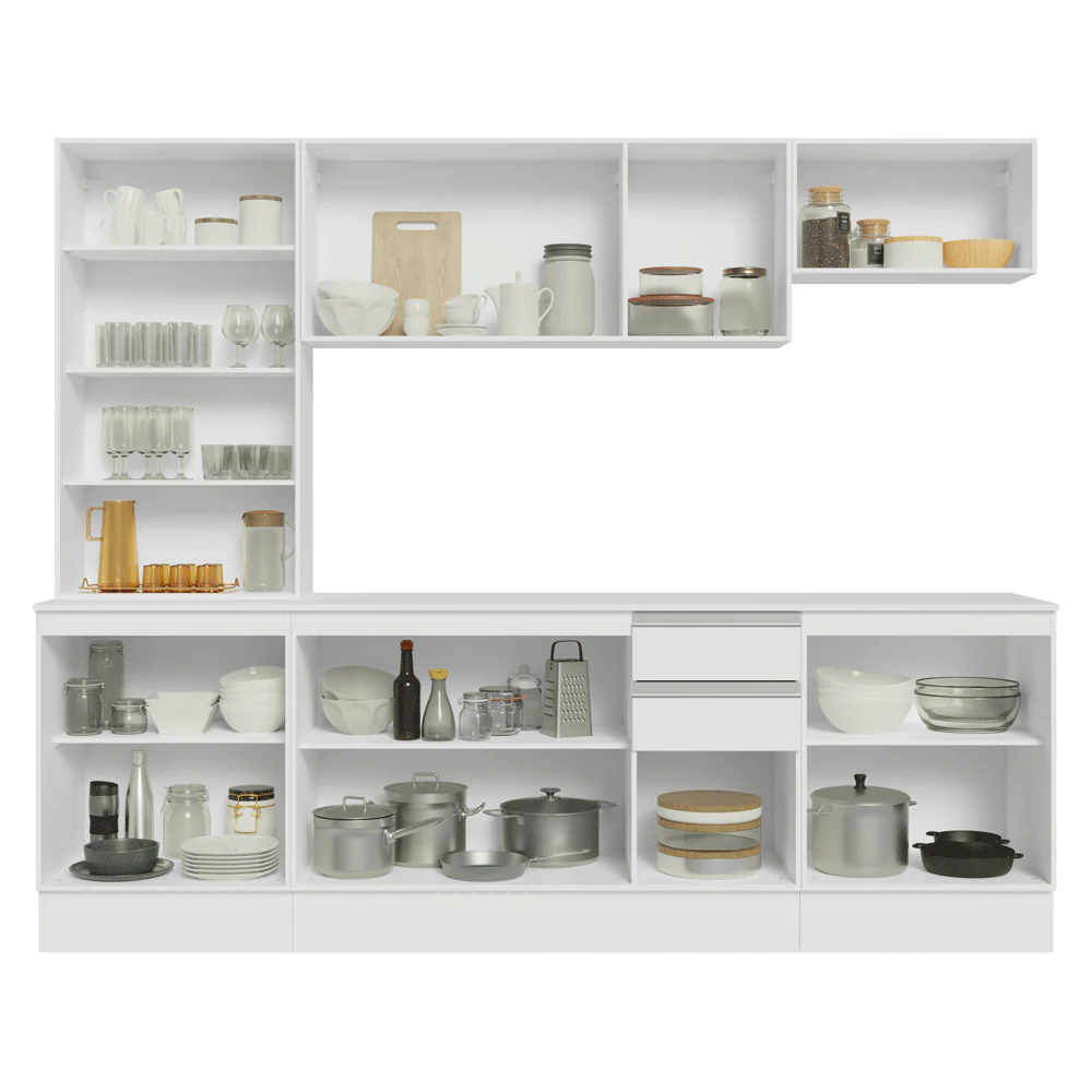 Armário de Cozinha Completa 100% MDF 240 cm Branco Smart Madesa 01 - Image 5