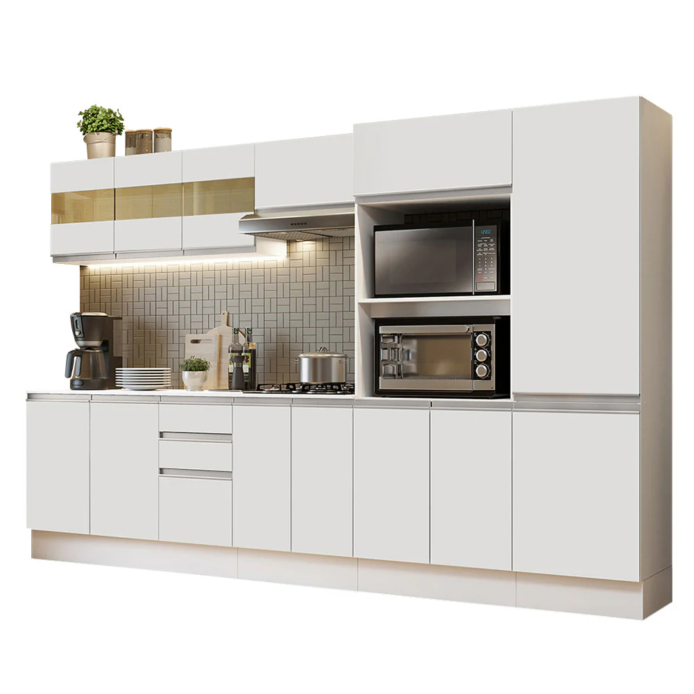 Armário de Cozinha Completa 100% MDF 300cm Branco Smart Madesa 02 - Image 2