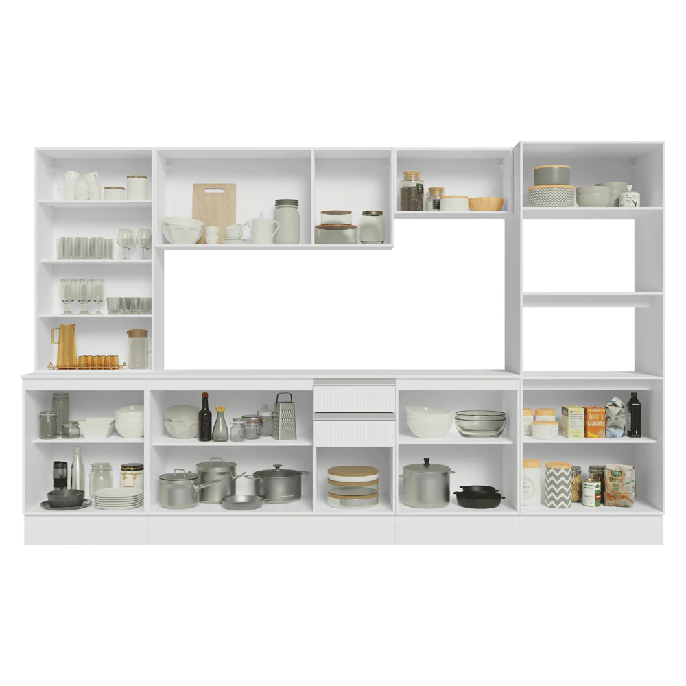 Armário de Cozinha Completa 100% MDF 310 cm Branco Smart Madesa 03 - Image 5
