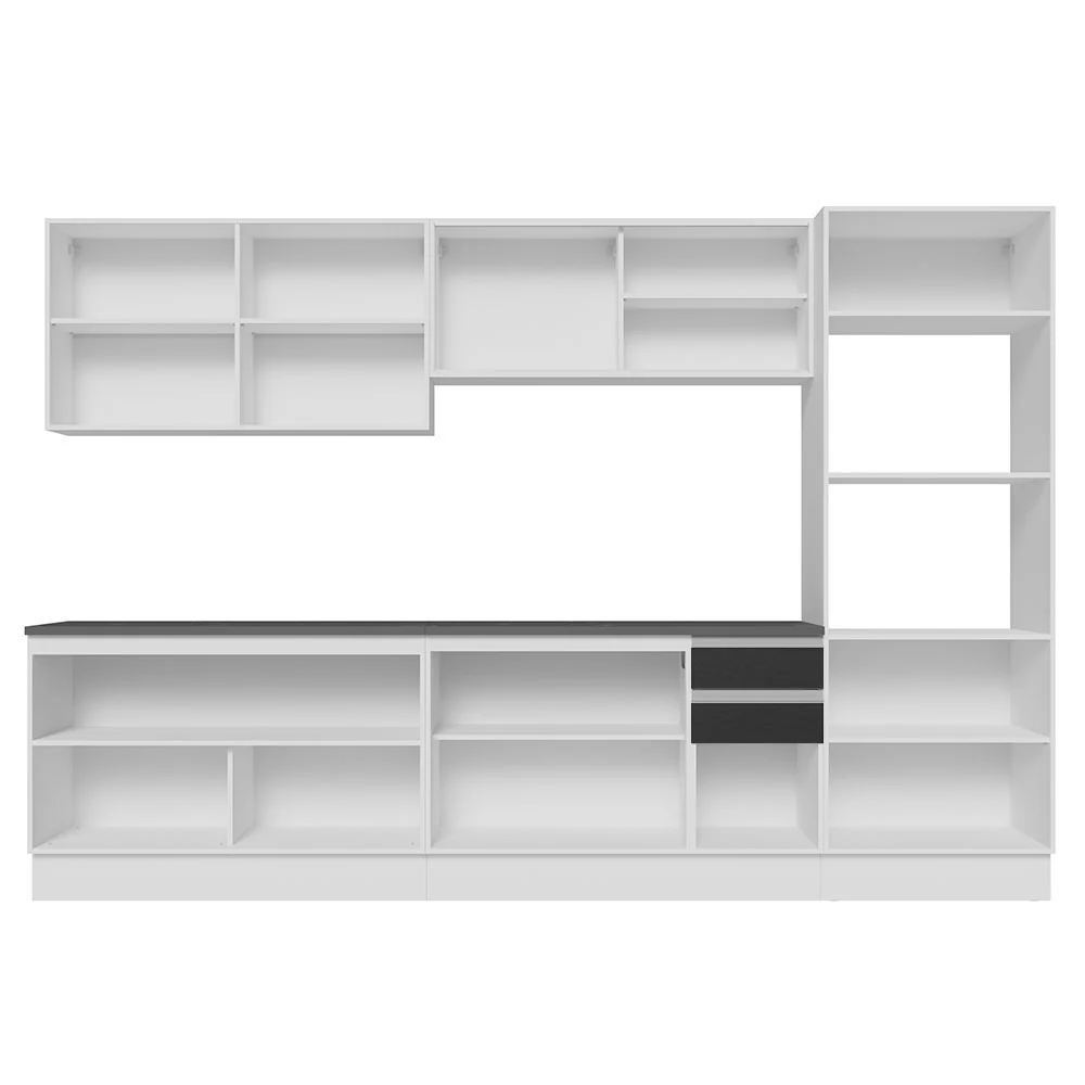 Armário de Cozinha Completa 100% MDF 310cm Branco/Preto Acordes Madesa 01 - Image 6