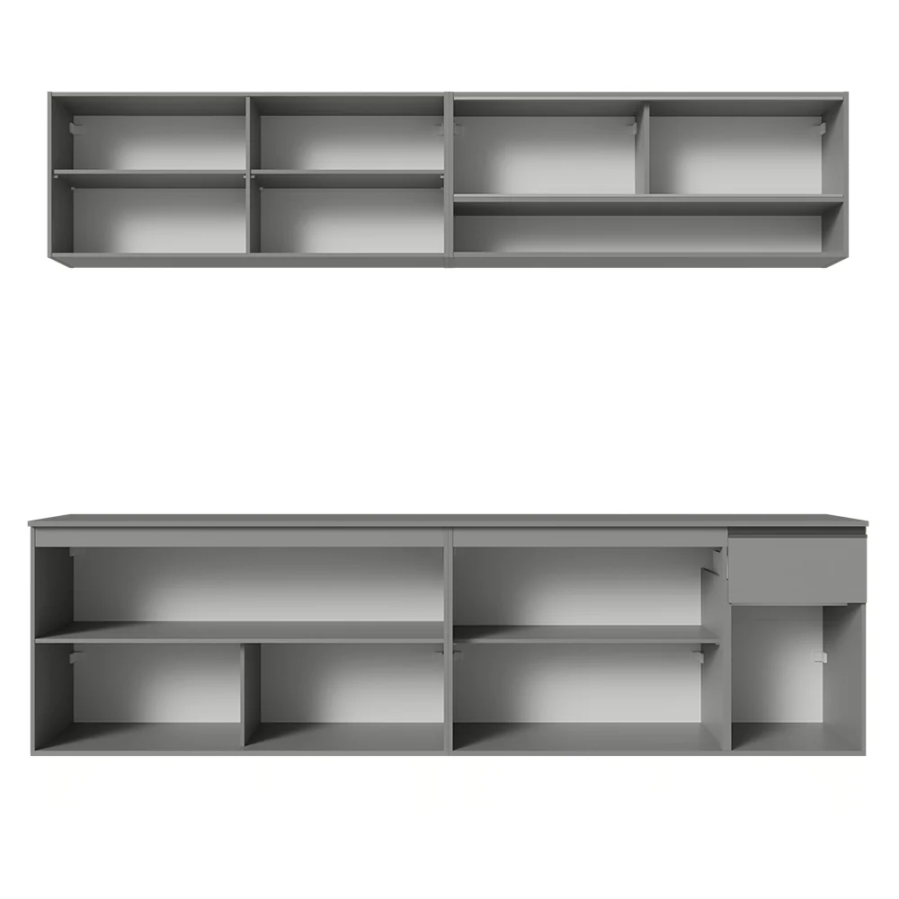Armário de Cozinha Completa Suspenso 240cm Cinza Nice Madesa 04 - Image 11