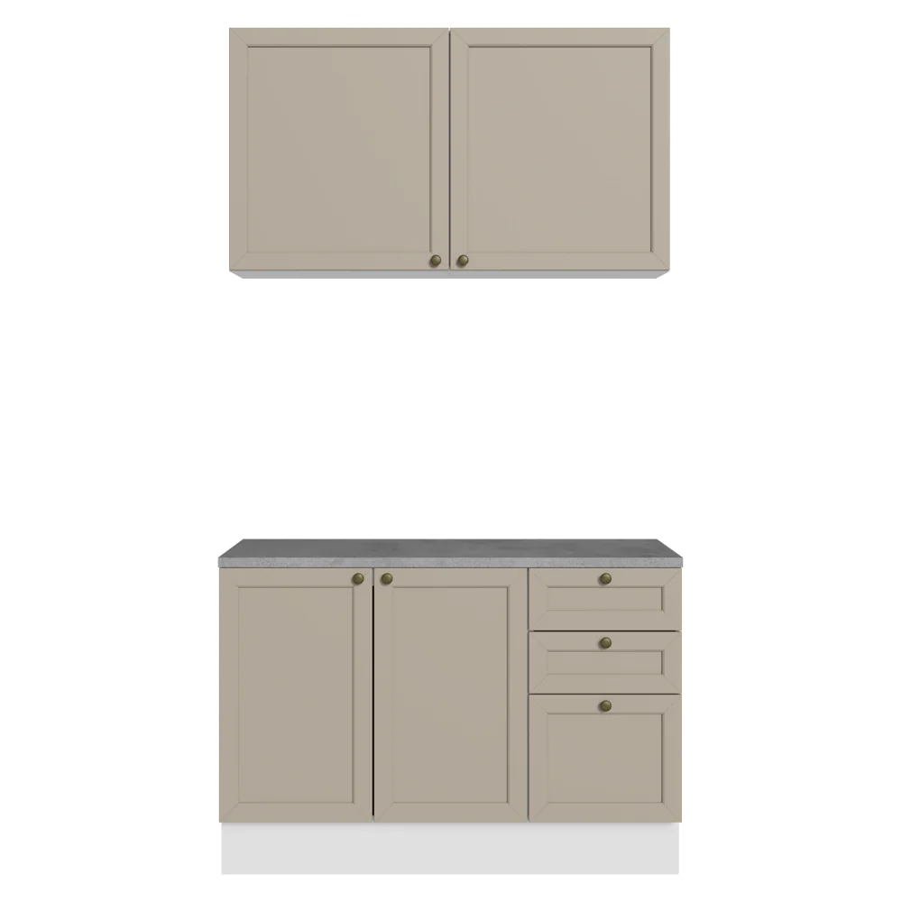 Armário de Cozinha Compacta 120 cm Branco/Crema Vik Madesa 01 - Image 12
