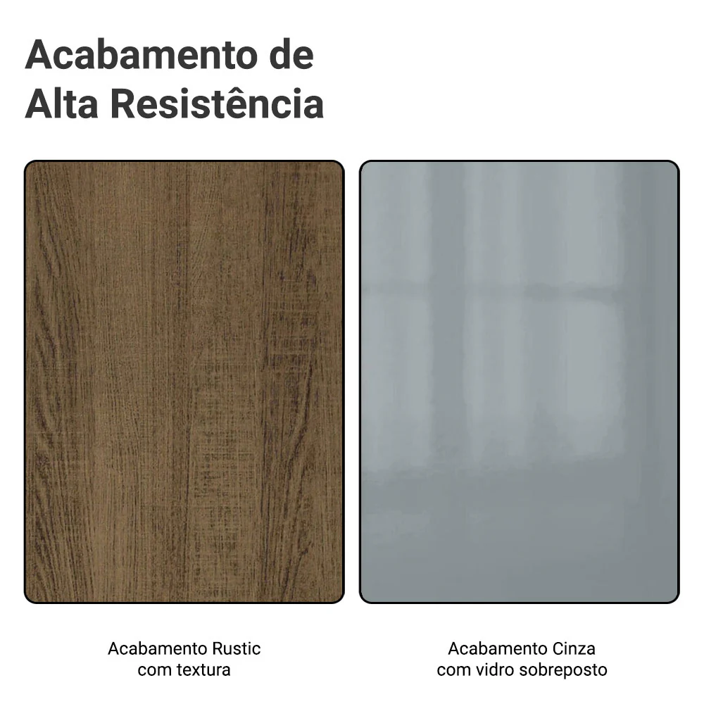 Armário de Cozinha Compacta 120 cm Rustic/Cinza Lux Madesa 01 - Image 11