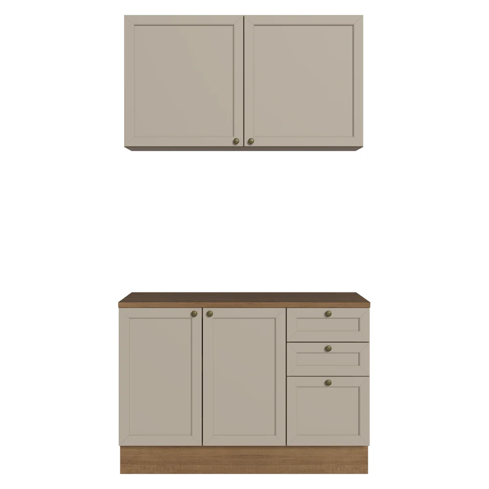 Armário de Cozinha Compacta 120 cm Rustic/Crema Vik Madesa 01 - Image 12