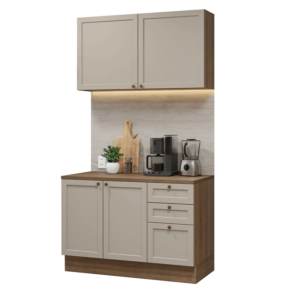 Armário de Cozinha Compacta 120 cm Rustic/Crema Vik Madesa 01 - Image 2