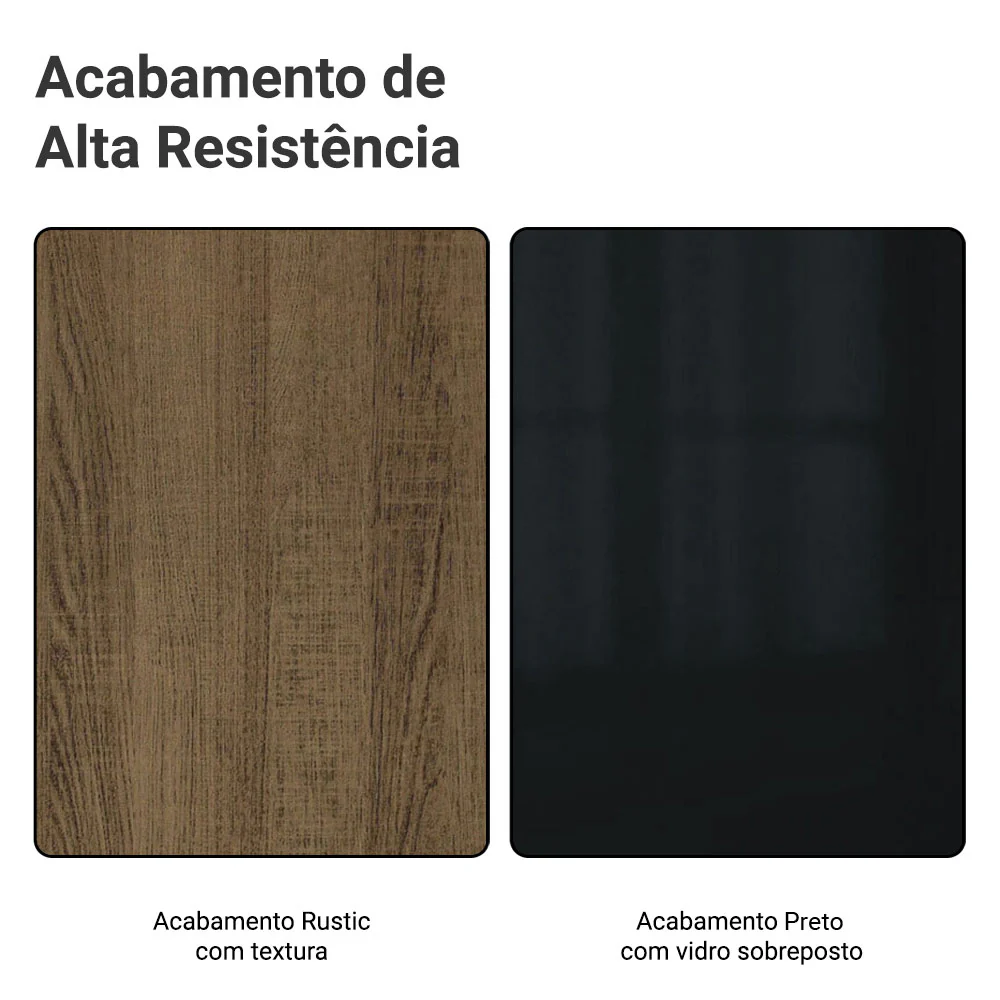 Armário de Cozinha Compacta 120 cm Rustic/Preto Lux Madesa 01 - Image 11
