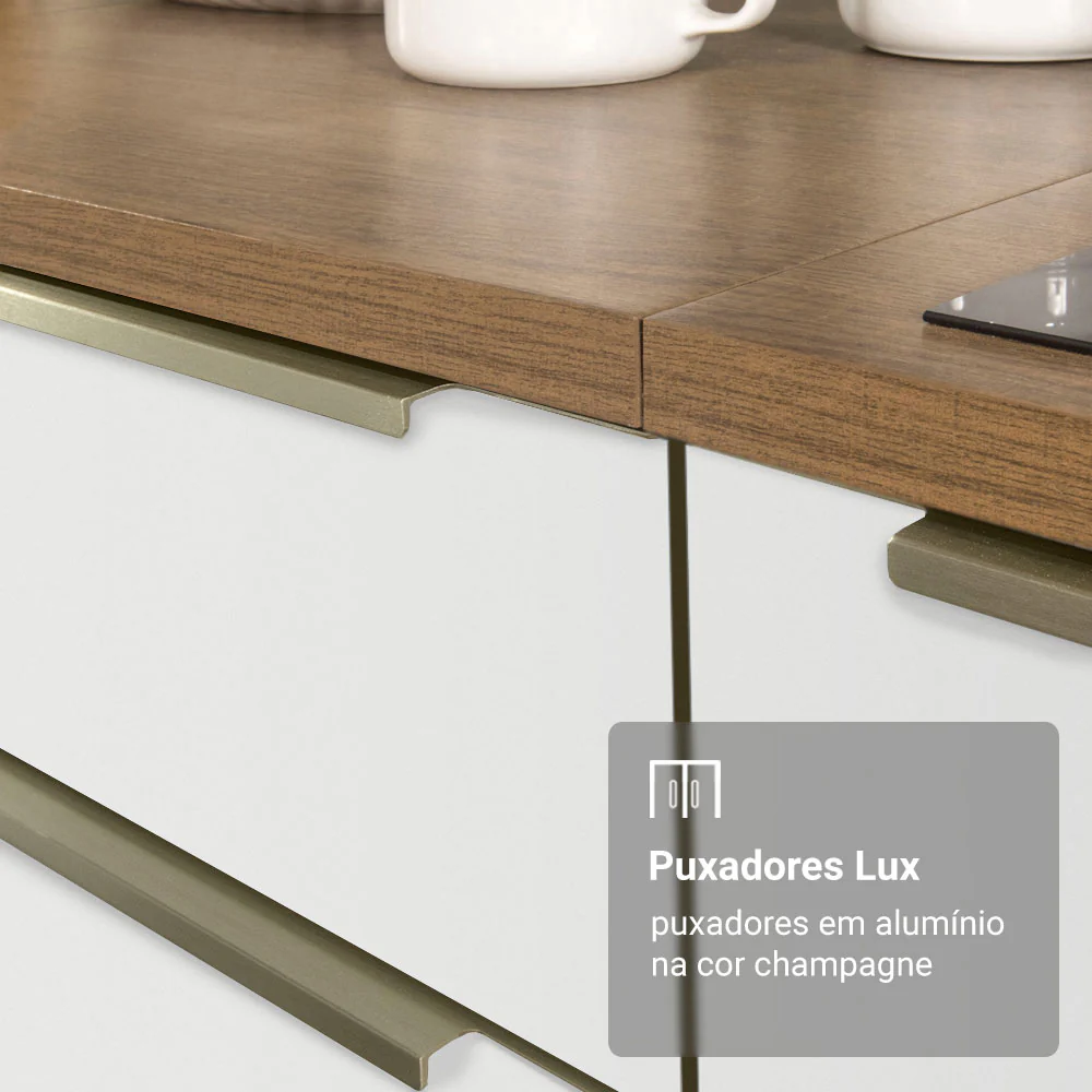Armário de Cozinha Compacta 120 x 60 cm Rustic/Branco Veludo Lux Madesa 02 - Image 7