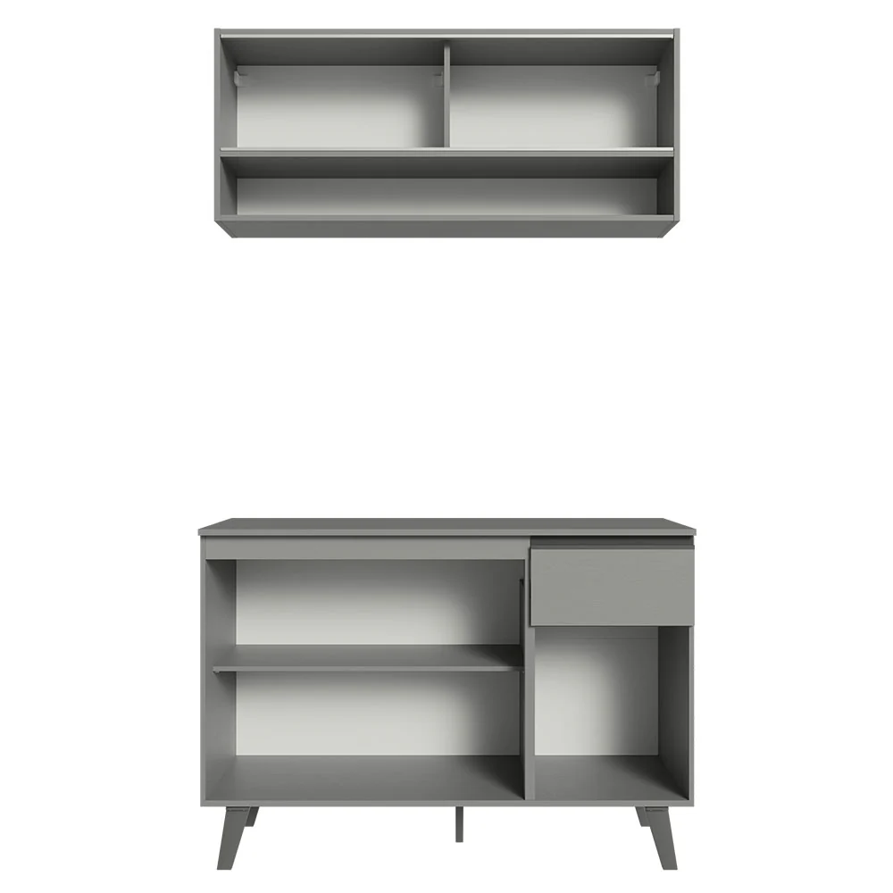 Armário de Cozinha Compacta 120cm Cinza Nice Madesa 02 - Image 12