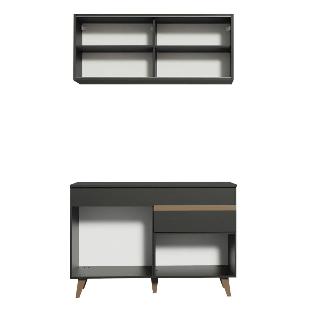 Armário de Cozinha Compacta 120cm Preto Reims Madesa 01 - Image 11