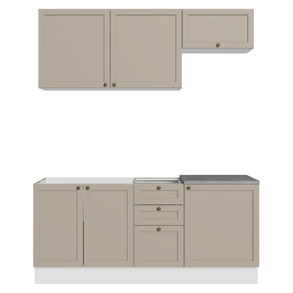 Armário de Cozinha Compacta 180 cm Branco/Crema Vik Madesa 01 - Image 12