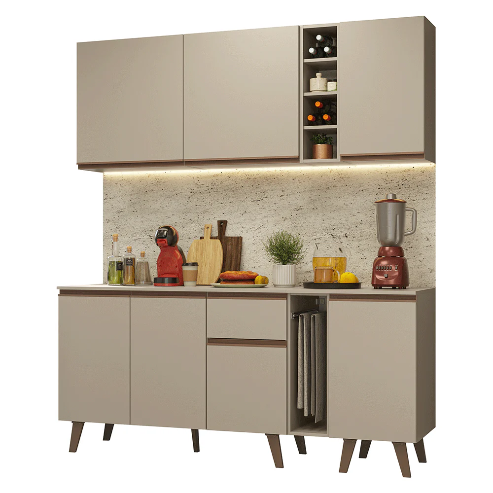 Armário de Cozinha Compacta 180 cm Crema Nice Madesa 01 - Image 2