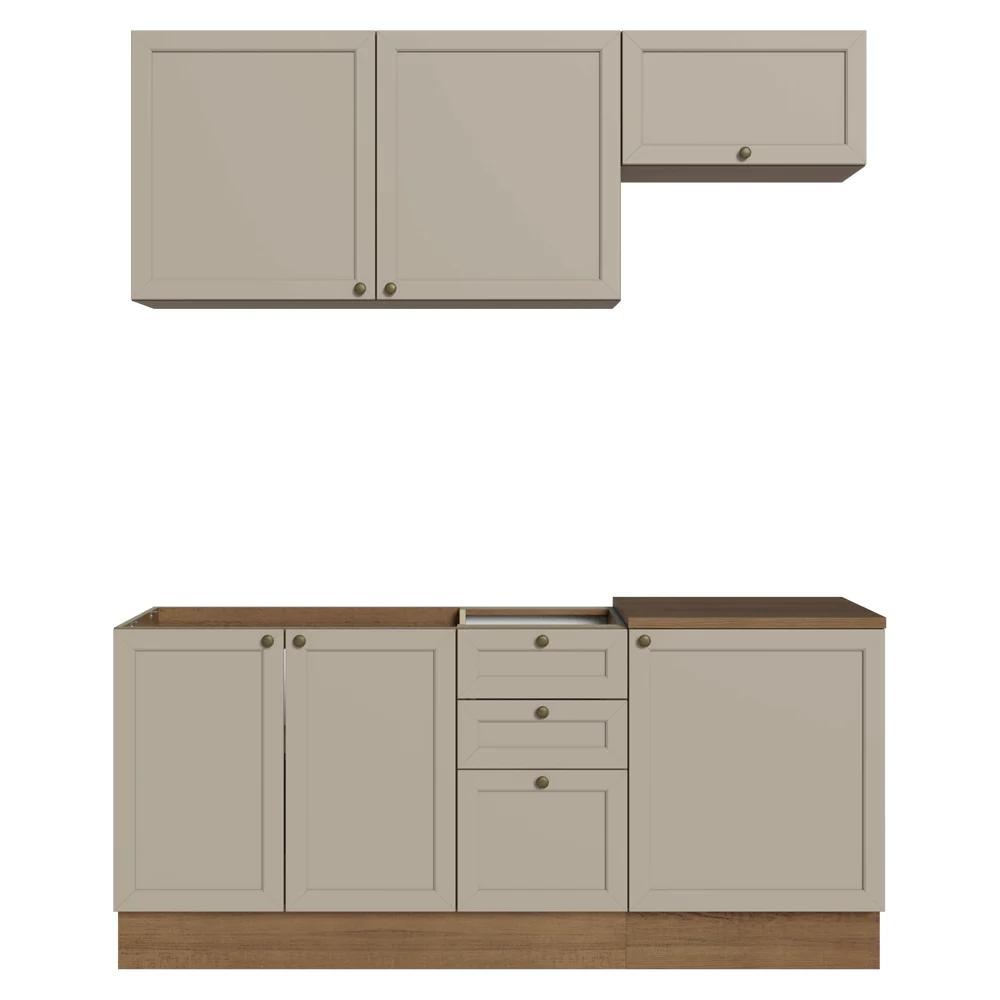 Armário de Cozinha Compacta 180 cm Rustic/Crema Vik Madesa 01 - Image 12