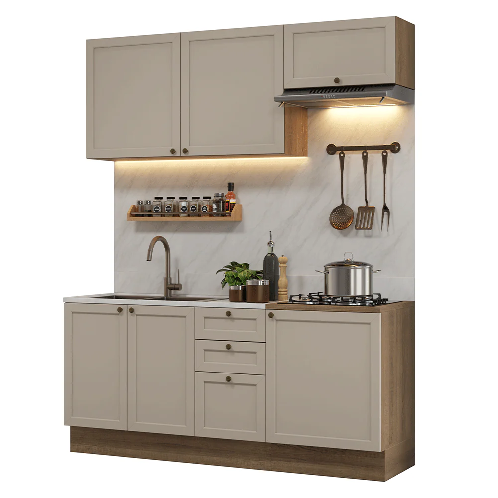 Armário de Cozinha Compacta 180 cm Rustic/Crema Vik Madesa 01 - Image 2
