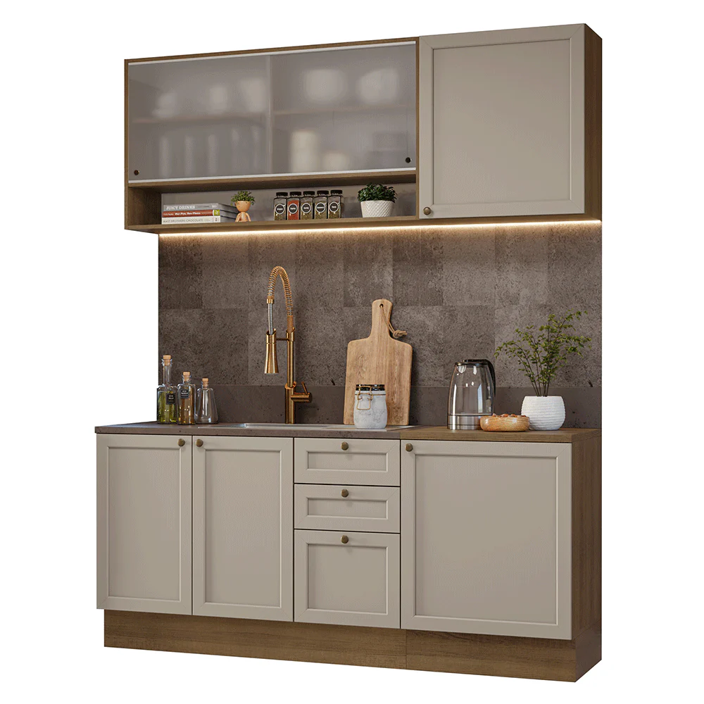 Armário de Cozinha Compacta 180 cm Rustic/Crema Vik Madesa 03 - Image 2