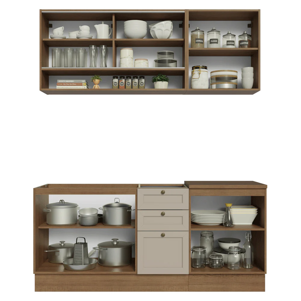 Armário de Cozinha Compacta 180 cm Rustic/Crema Vik Madesa 04 - Image 12