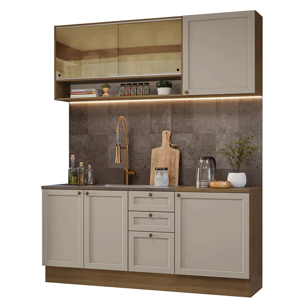 Armário de Cozinha Compacta 180 cm Rustic/Crema Vik Madesa 04 - Image 2