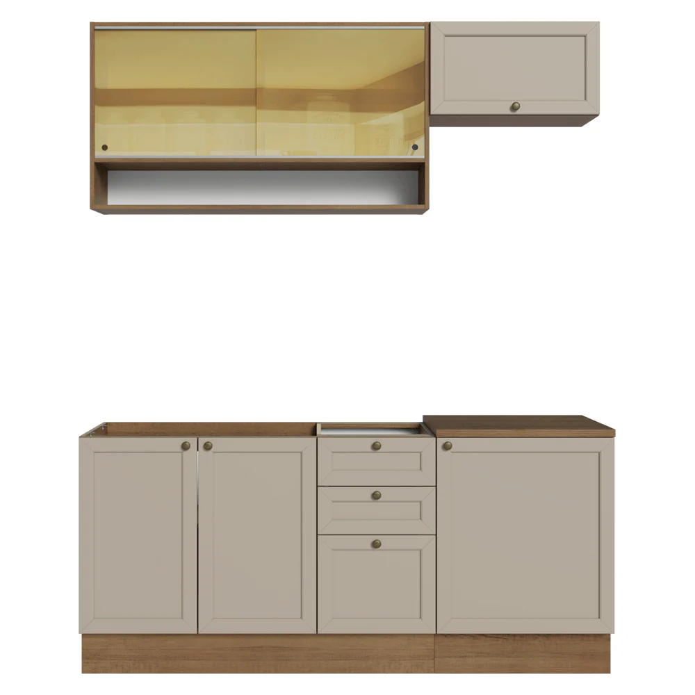 Armário de Cozinha Compacta 180 cm Rustic/Crema Vik Madesa 05 - Image 12