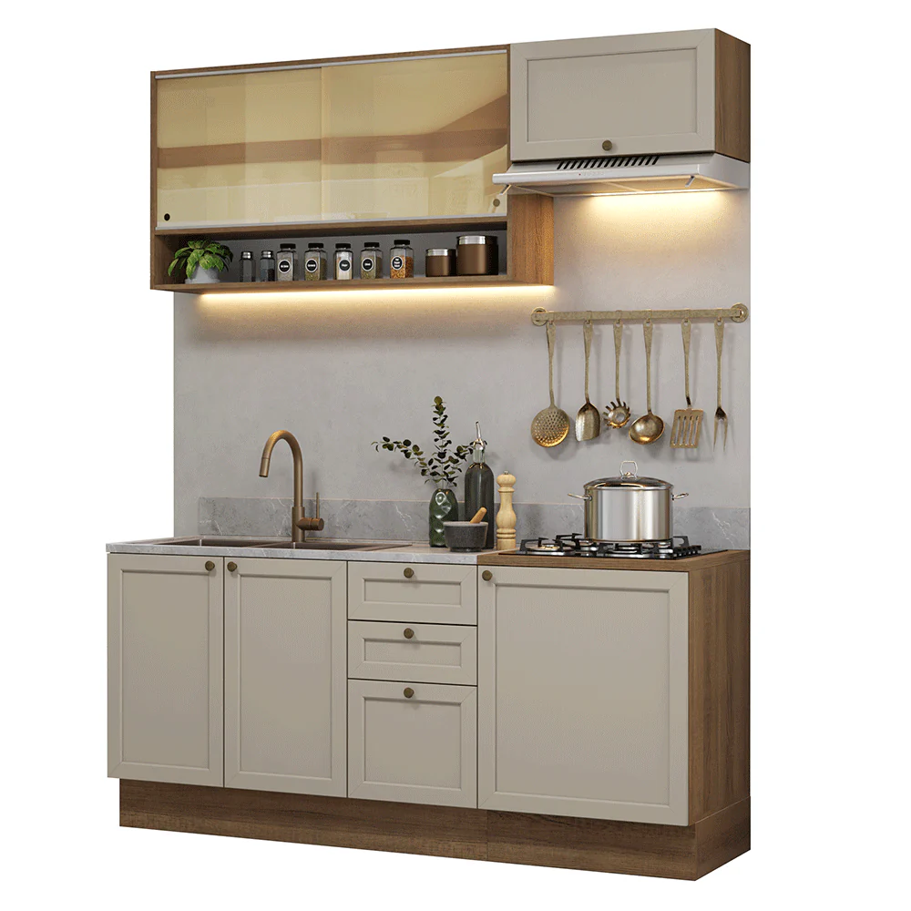 Armário de Cozinha Compacta 180 cm Rustic/Crema Vik Madesa 05 - Image 2