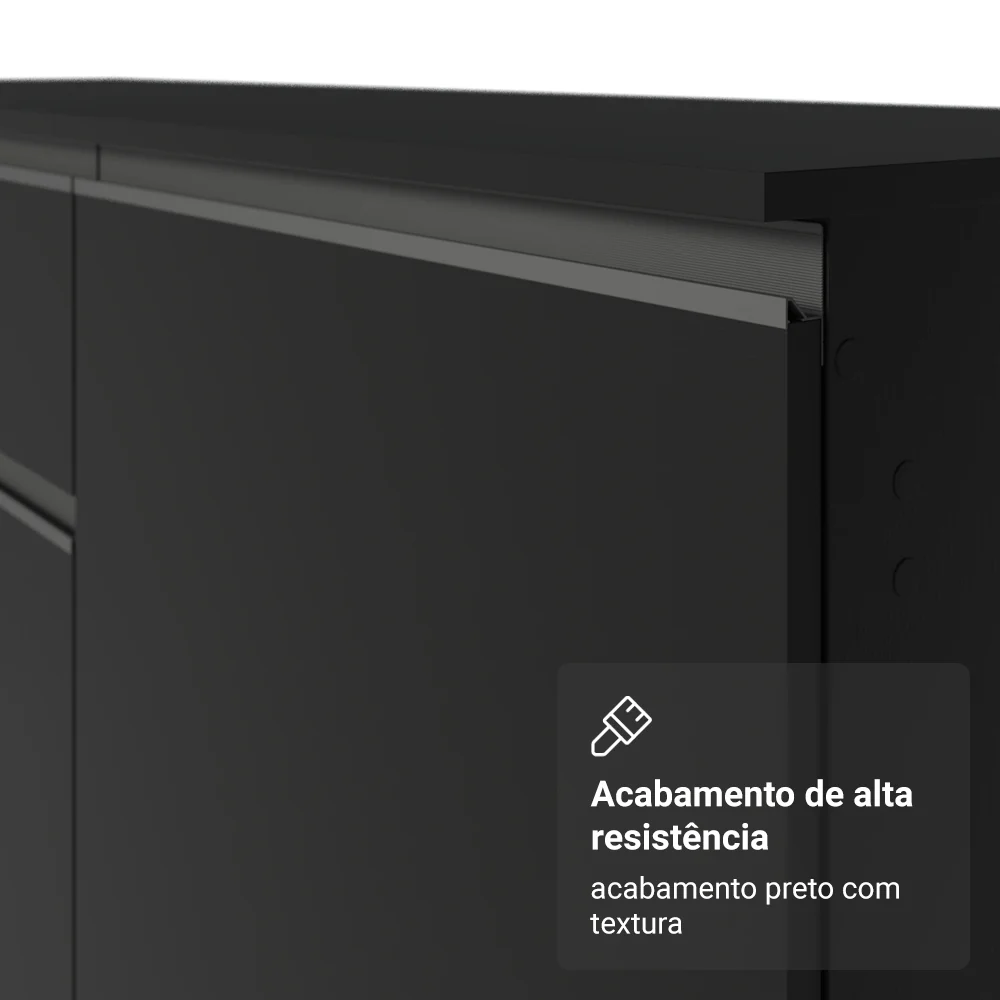 Armário de Cozinha Compacta 200 cm Suspenso Preto Nice Madesa 07 - Image 6
