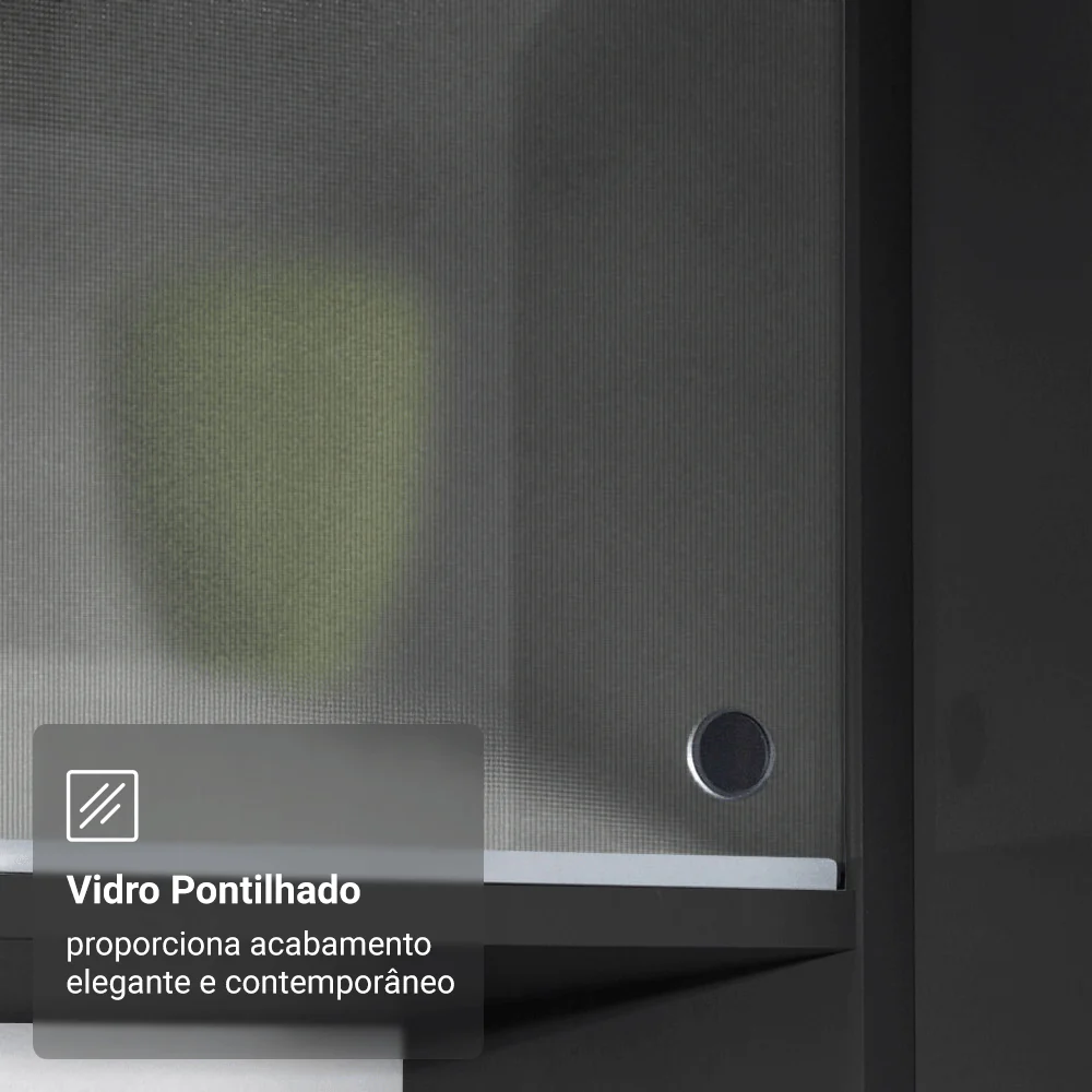 Armário de Cozinha Compacta 200 cm Suspenso Preto Nice Madesa 07 - Image 7