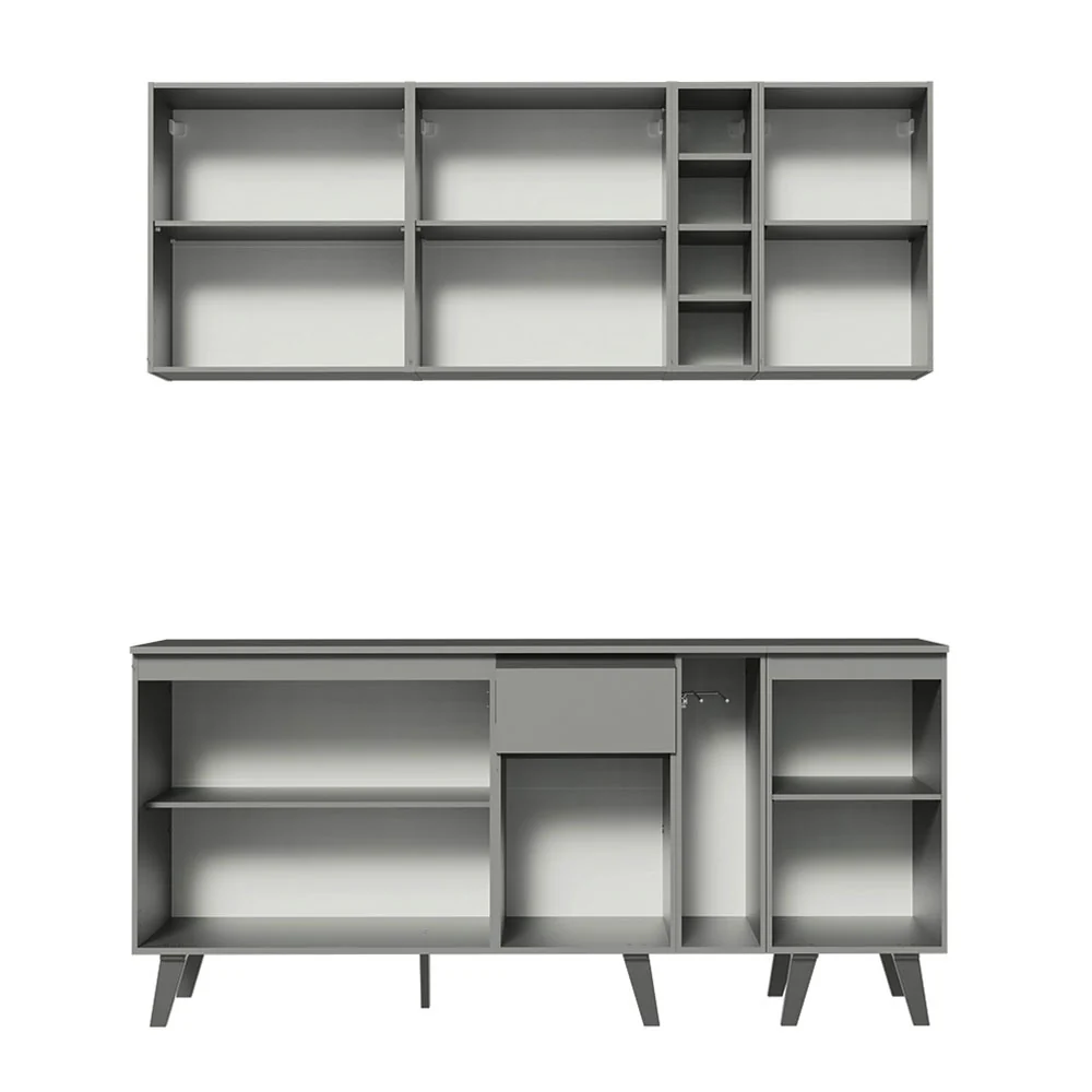 Armário de Cozinha Completa 180cm Cinza Nice Madesa 01 - Image 12