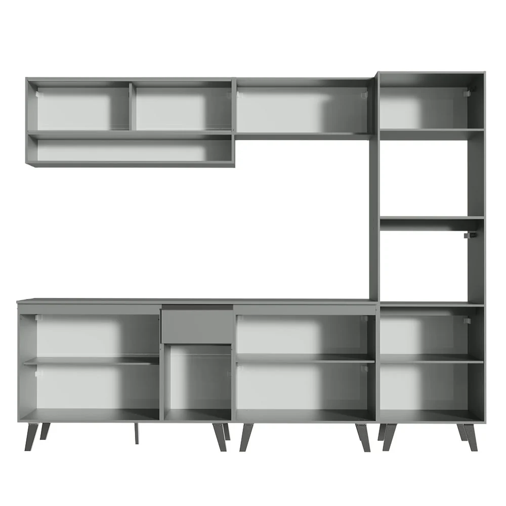 Armário de Cozinha Completa 260cm Cinza Nice Madesa 06 - Image 12