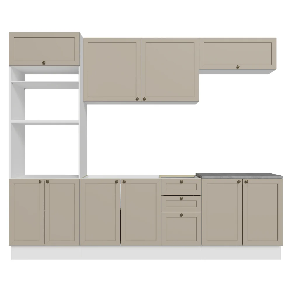 Armário de Cozinha Completa 270 cm Branco/Crema Vik Madesa 01 - Image 10