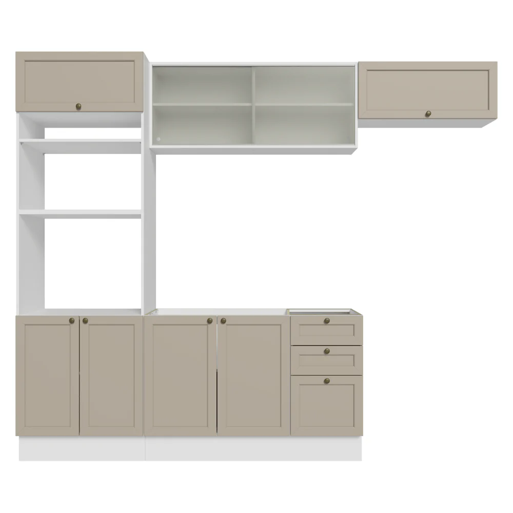 Armário de Cozinha Completa 270 cm Branco/Crema Vik Madesa 03 - Image 12