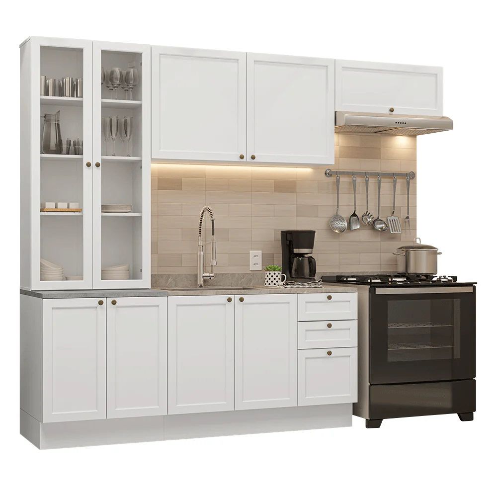 Armário de Cozinha Completa 270 cm Branco Vik Madesa 05 - Image 2