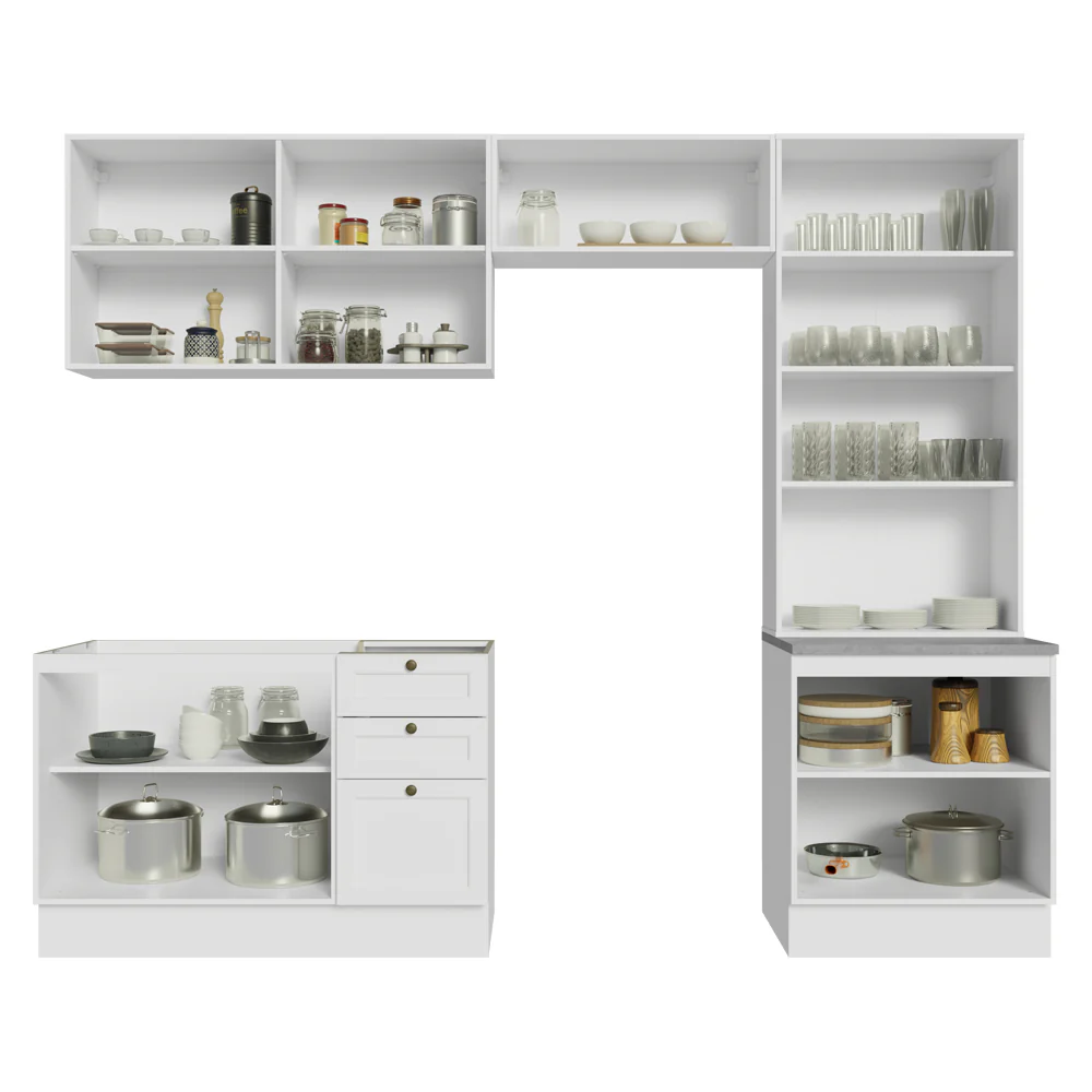 Armário de Cozinha Completa 270 cm Branco Vik Madesa 06 - Image 11