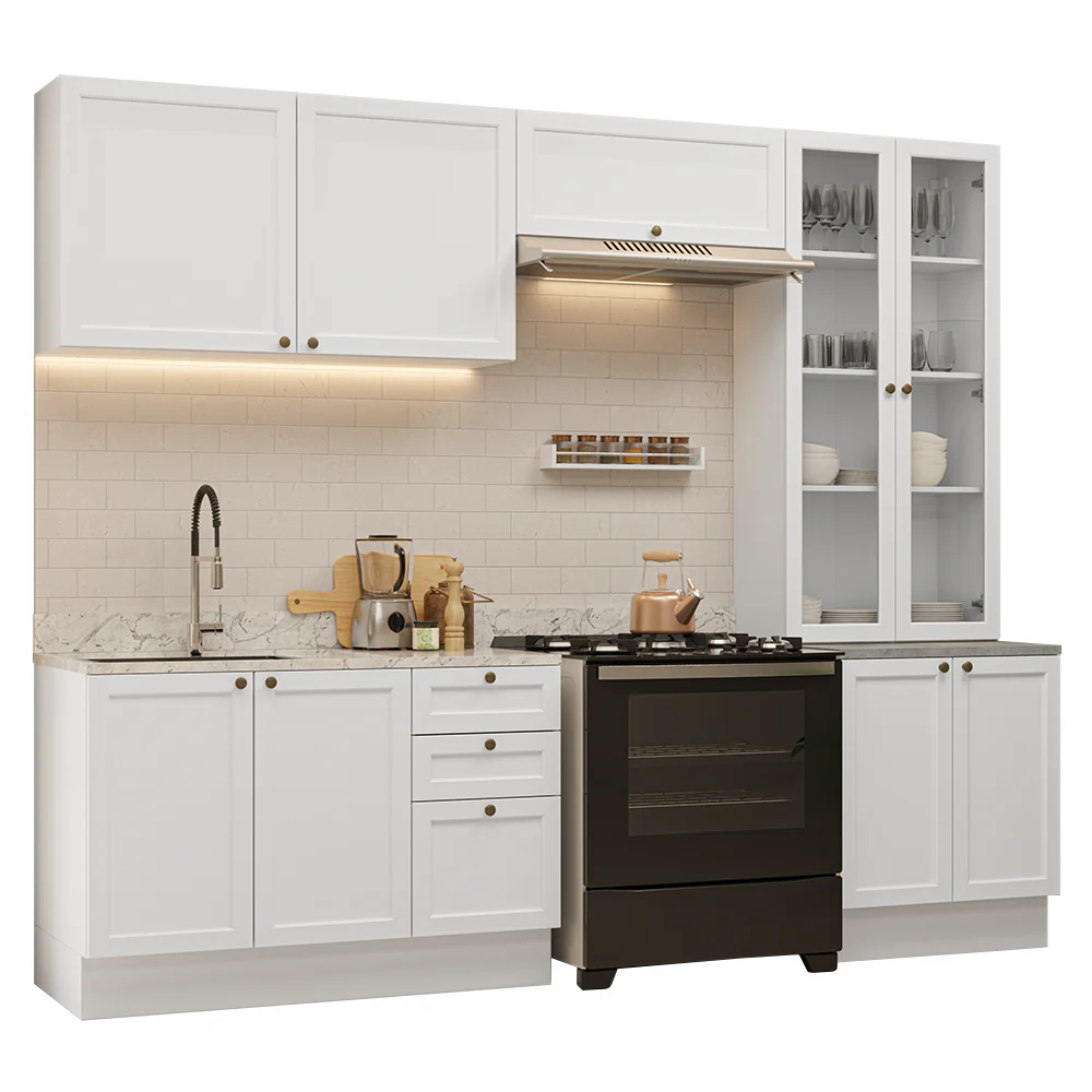 Armário de Cozinha Completa 270 cm Branco Vik Madesa 06 - Image 2