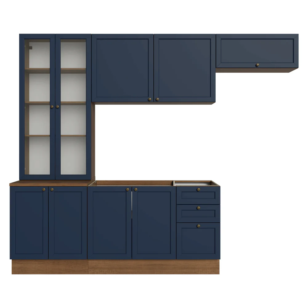 Armário de Cozinha Completa 270 cm Rustic/Azul Vik Madesa 05 - Image 11