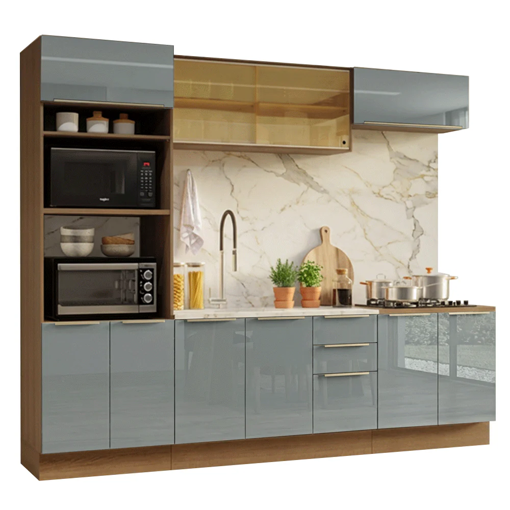 Armário de Cozinha Completa 270 cm Rustic/Cinza Lux Madesa 05 - Image 2