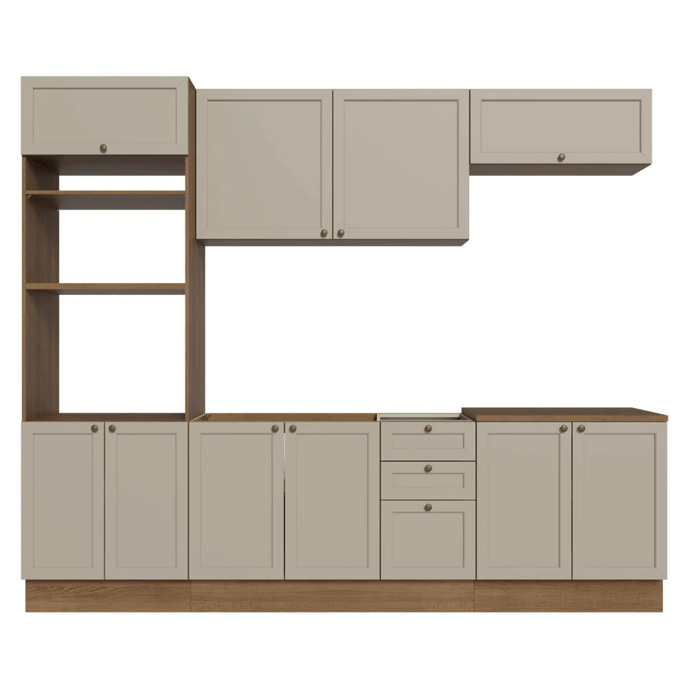 Armário de Cozinha Completa 270 cm Rustic/Crema Vik Madesa 01 - Image 12