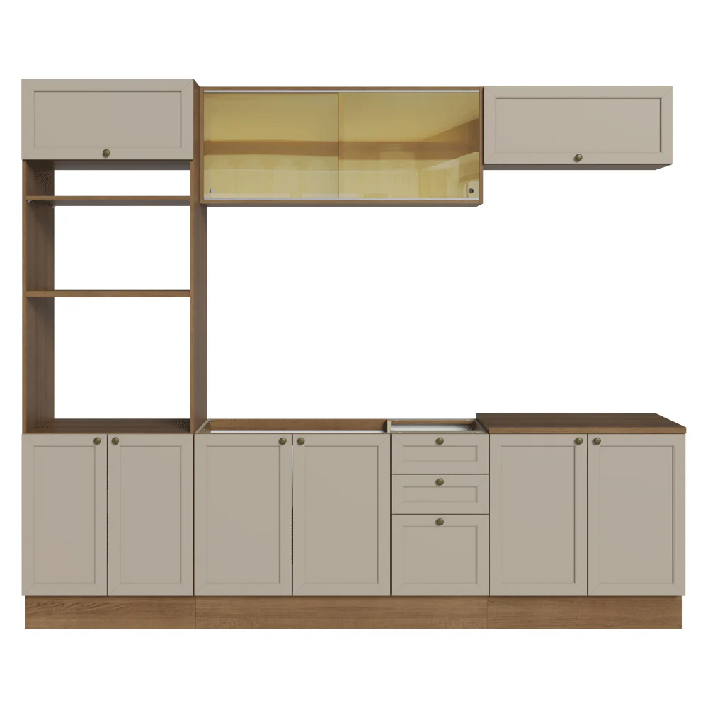 Armário de Cozinha Completa 270 cm Rustic/Crema Vik Madesa 02 - Image 12