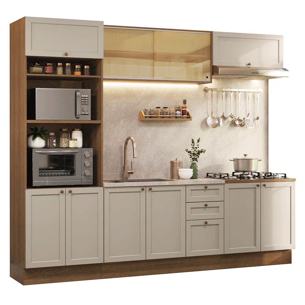 Armário de Cozinha Completa 270 cm Rustic/Crema Vik Madesa 02 - Image 2