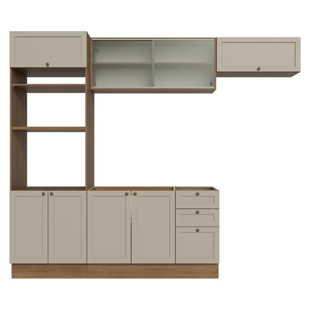 Armário de Cozinha Completa 270 cm Rustic/Crema Vik Madesa 03 - Image 12