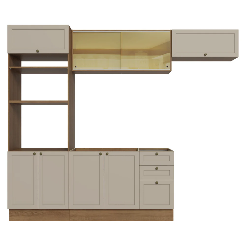 Armário de Cozinha Completa 270 cm Rustic/Crema Vik Madesa 04 - Image 12