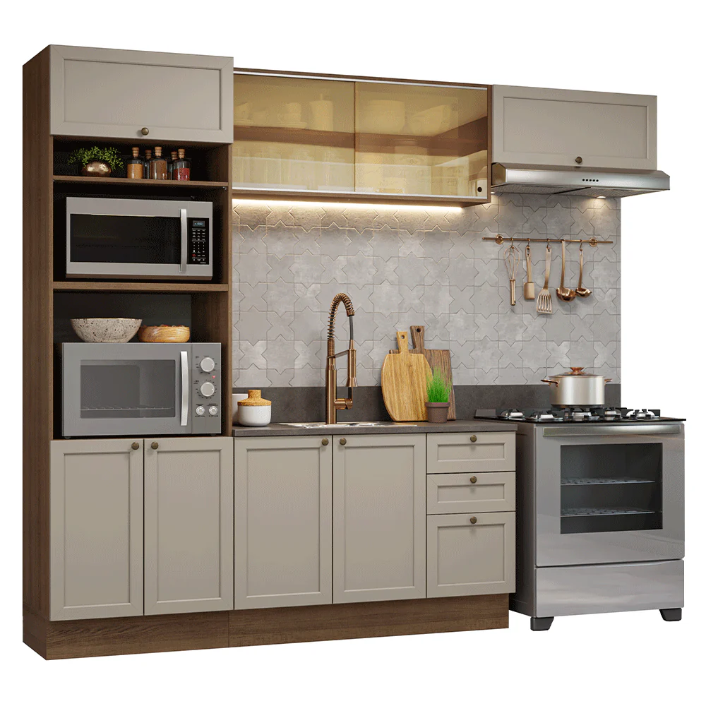 Armário de Cozinha Completa 270 cm Rustic/Crema Vik Madesa 04 - Image 2
