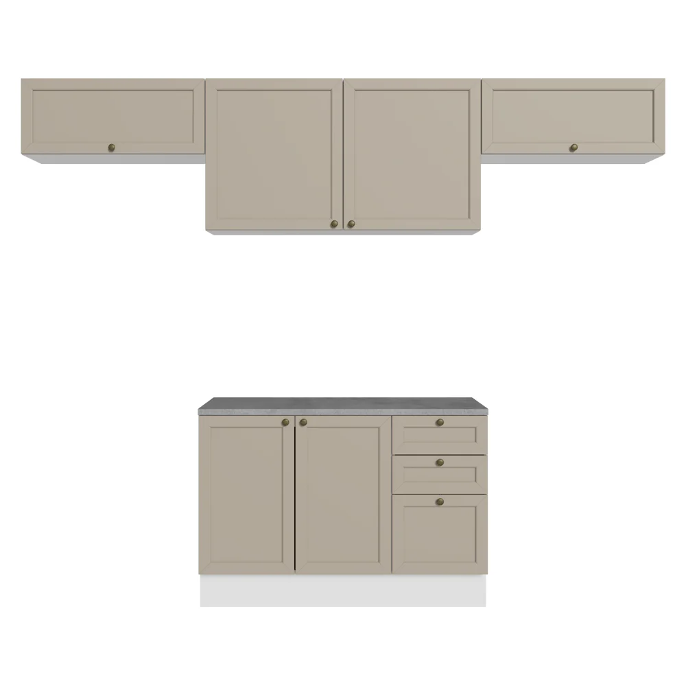 Armário de Cozinha Completa 280 cm Branco/Crema Vik Madesa 01 - Image 12