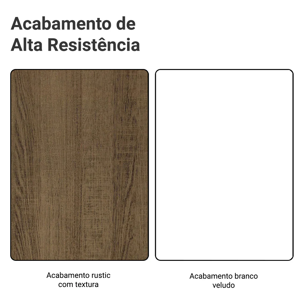 Armário de Cozinha Completa 280 x 60 cm Rustic/Branco Veludo Lux Madesa 02 - Image 11