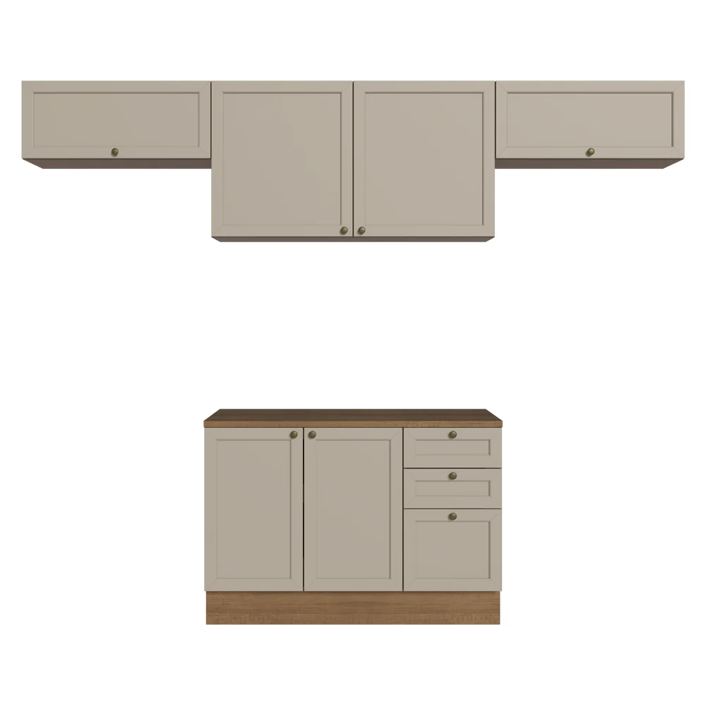 Armário de Cozinha Completa 280 cm Rustic/Crema Vik Madesa 01 - Image 12