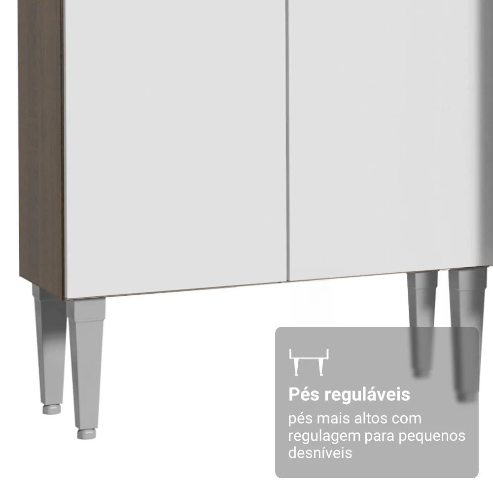 Armário de Cozinha Completa 293cm com Pia Rustic/Branco Emilly Madesa 09 - Image 9
