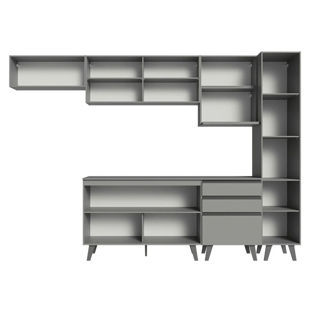 Armário de Cozinha Completa 300cm Cinza Nice Madesa 05 - Image 12