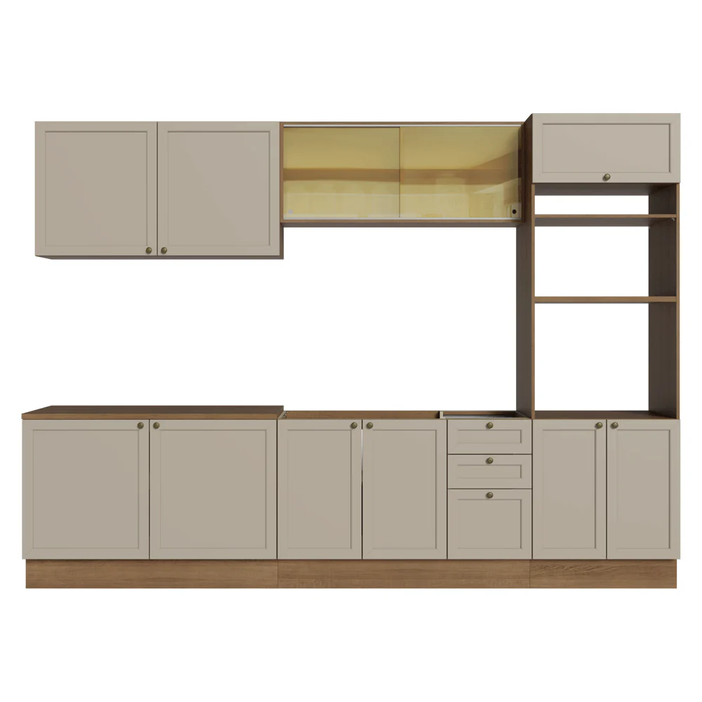 Armário de Cozinha Completa 310 cm Rustic/Crema Vik Madesa 01 - Image 12